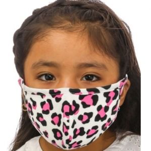 Kid Leopard Hot Pink Face Mask